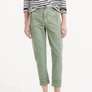 J. CREW Olive Green Denim Utility Pants w/ Patch Pockets size 4